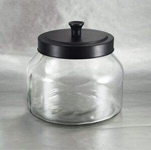grant howard 59104 storage jar black matte metal top, 51 oz.