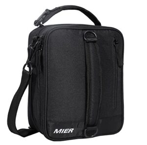 mier insulated lunch box bag expandable lunch pack for men, women, without water bottle holder, black