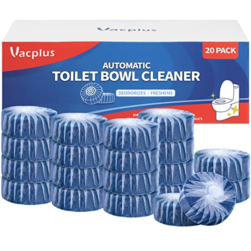 Vacplus Toilet Bowl Cleaners, Ultra-Clean Toilet Cleaners for Deodorizing & Descaling, Long-Lasting Blue Toilet Bowl Cleaner Tablets with Sustained-Release Technology Against Tough Stains (20 PACK)