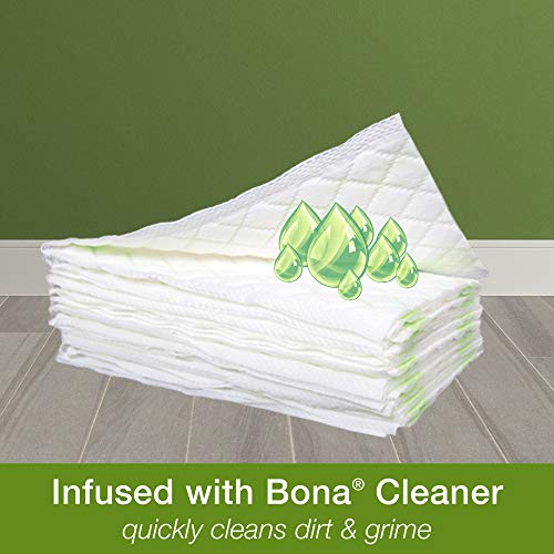 Bona Multi-Surface Floor Disposable Wet Cleaning Pads, for Stone Tile Laminate and Vinyl LVT/LVP, 12ct