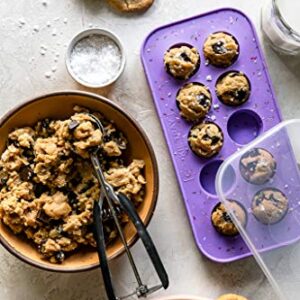 The Cookie Tray by Souper Cubes - Pack of two -Freeze and Store Perfect Cookie Dough rounds - Lavender with sprinkles color (Purple with sprinkles, pack of 2)