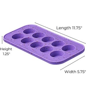 The Cookie Tray by Souper Cubes - Pack of two -Freeze and Store Perfect Cookie Dough rounds - Lavender with sprinkles color (Purple with sprinkles, pack of 2)