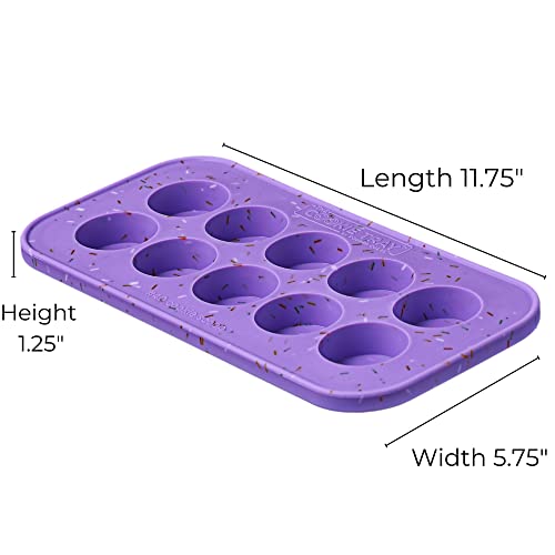 The Cookie Tray by Souper Cubes - Pack of two -Freeze and Store Perfect Cookie Dough rounds - Lavender with sprinkles color (Purple with sprinkles, pack of 2)