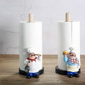 MASSJOY Chef Style Paper Towel Holder, Resin Crafts Display for Kitchen Cafe Western Restaurant Cake Shop Dessert Shop.