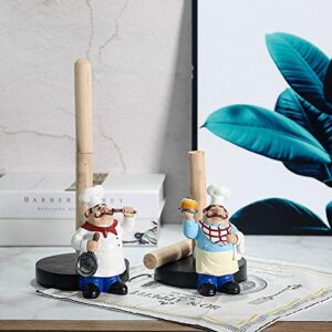 MASSJOY Chef Style Paper Towel Holder, Resin Crafts Display for Kitchen Cafe Western Restaurant Cake Shop Dessert Shop.