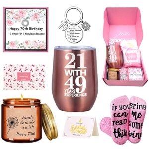 70th birthday gifts for women, fabulous funny happy birthday gift for best friends, mom, sister, wife, aunt turning 70 years old, 70th bday gifts women