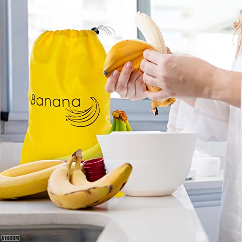 Banana Bag Yellow Products Bag - Fruit and Vegetable Storage Magic Bag Fruit Organizer for Refrigerator Reusable Grocery Bags - Washable Storage Bag Potato Sack Reusable Food Saver Bags Seed Sack Bags