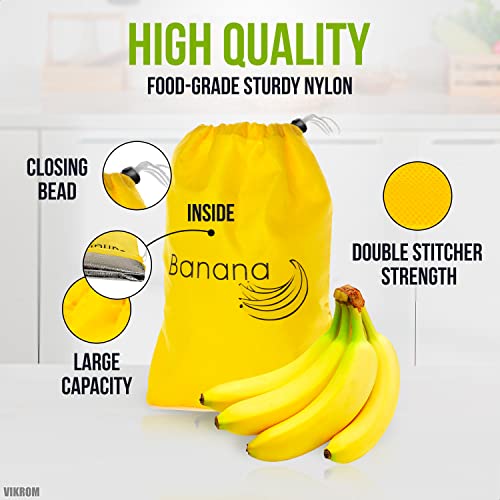 Banana Bag Yellow Products Bag - Fruit and Vegetable Storage Magic Bag Fruit Organizer for Refrigerator Reusable Grocery Bags - Washable Storage Bag Potato Sack Reusable Food Saver Bags Seed Sack Bags