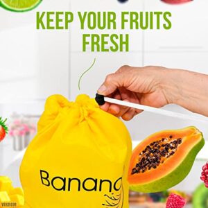 Banana Bag Yellow Products Bag - Fruit and Vegetable Storage Magic Bag Fruit Organizer for Refrigerator Reusable Grocery Bags - Washable Storage Bag Potato Sack Reusable Food Saver Bags Seed Sack Bags