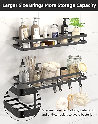 Couwilson Spice Rack Organizer Wall Mounted 15.7in 2 Pack Hanging Seasoning Spice Organizer Shelf, Spice Rack storage for Cabinet or Wall Mount with 4 Strong Hooks, for Kitchen, Bathroom