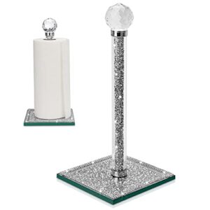 qiuhome crystal paper towel holder countertop bling silver paper towel holder stand