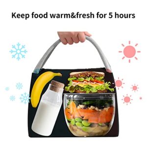 LADDERU Insulated Lunch Bags Reusable Lunch Box Large Tote Bag for Women Men Kids, Cooler Bag for Office Work Picnic School Beach Travel (Black)