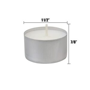 Stonebriar Bulk 50 Pack Unscented Smokeless Long Tea Light Candles with 8 Hour Extended Burn Time, White, 50 Count