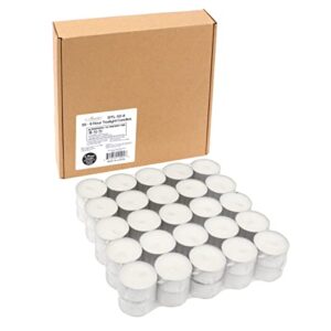 Stonebriar Bulk 50 Pack Unscented Smokeless Long Tea Light Candles with 8 Hour Extended Burn Time, White, 50 Count