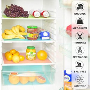 12 Pcs Refrigerator Liners, MayNest Washable Mats Covers Pads, Home Kitchen Gadgets Accessories Organization for Top Freezer Glass Shelf Wire Shelving Cupboard Cabinet Drawers (4 Blue+4 Green+4 Red)