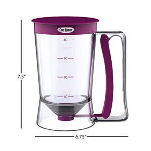 Chef Buddy Batter Dispenser, 4-Cup, Purple, Durable Plastic