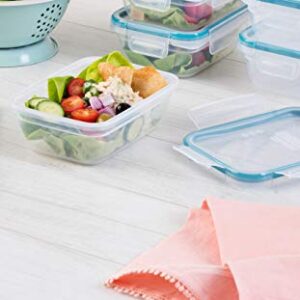 Snapware Total Solution 10-Pc Plastic Food Storage Containers Set with Lids, 3-Cup Rectangle Meal Prep Container, Non-Toxic, BPA-Free Lids with 4 Locking Tabs, Microwave, Dishwasher, and Freezer Safe