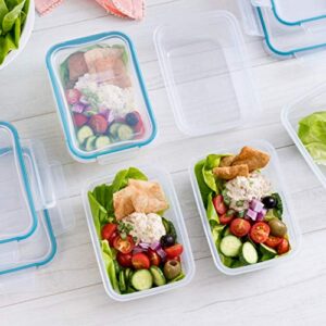 Snapware Total Solution 10-Pc Plastic Food Storage Containers Set with Lids, 3-Cup Rectangle Meal Prep Container, Non-Toxic, BPA-Free Lids with 4 Locking Tabs, Microwave, Dishwasher, and Freezer Safe