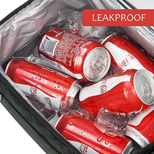 Extra Large Lunch Bag - 13L/ 22 Can, Insulated & Leakproof Adult Reusable Meal Prep Bento Box Cooler Tote for Men & Women with Dual Compartment By Tirrinia, Charcoal