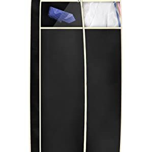 MISSLO 43" Gusseted Travel Garment Bag with Accessories Zipper Pocket Breathable Suit Garment Cover for Shirts Dresses Coats, Black