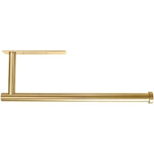 jeasor paper towel holder under cabinet – self adhesive or drilling toilet paper towel rack for kitchen bathroom, sus304 stainless steel, wall mounted (gold)