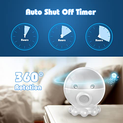 Night Light Projector,Ocean Star Night Light for Kids Room,Dinosaur Toys with 360° Rotation,Remote and Timer,3 Projection Films,17 Light Modes,9 Lullaby Songs,Birthday Christmas Gifts Kids Toys-White