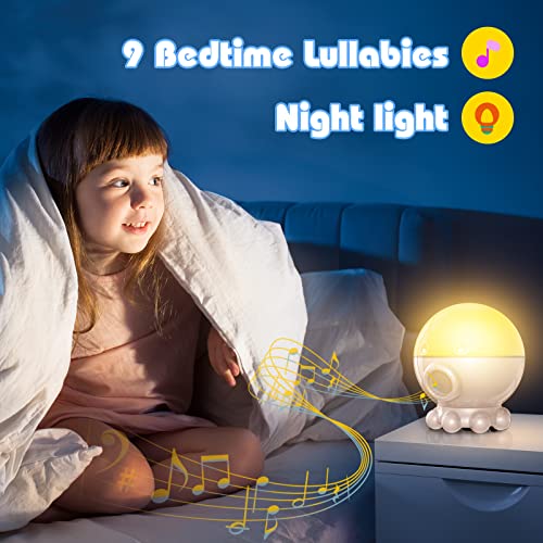 Night Light Projector,Ocean Star Night Light for Kids Room,Dinosaur Toys with 360° Rotation,Remote and Timer,3 Projection Films,17 Light Modes,9 Lullaby Songs,Birthday Christmas Gifts Kids Toys-White