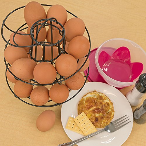 Southern Homewares Egg Skelter Deluxe Modern Spiraling Dispenser Rack Black