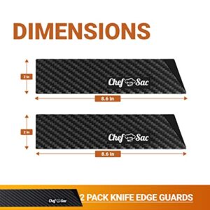 Chef Sac Knife Edge Guards | Universal Knife Cover & Professional Knife Protector | Durable BPA-Free ABS Plastic Knife Guards | Gentle Non-Scratch Felt Lining Chef Knife Sheath (2-Pack - 8.5)