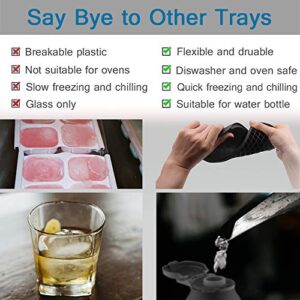 Silicone Mini Ice Cube Trays 3 Pack, 160 Crushed Ice Cube Molds Easy Release Small Ice Cube for Chilling Whiskey Cocktail, Kitchen Gadgets Stackable Ice Trays, Specialty Accessories Tool for Freezer