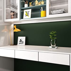 VEELIKE 15.7''x118'' Dark Green Peel and Stick Wallpaper Self Adhesive Solid Green Contact Paper Waterproof Decorative Vinyl Film for Walls Countertops Cabinets Shelf Drawer Liners Bedroom Kitchen