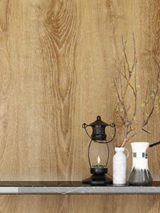 funstick brown natural wood contact paper peel and stick wood grain contact paper self adhesive faux wood wallpaper removable wood wall paper for countertops cabinets desk shelves thick 15.8″x78.8″