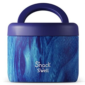 s’well s’nack stainless steel food container – 24 oz – azure forest – double-layered insulated bowls keep food cold for 8 hours and hot for 6 – bpa-free