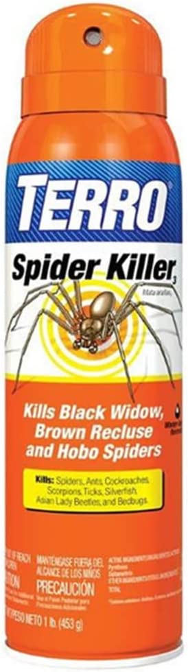 TERRO T2302-6 Spider Killer Spray for Indoors and Outdoors - Kills Spiders, Ants, Roaches, Scorpions, Ticks, Silverfish, and Other Insects