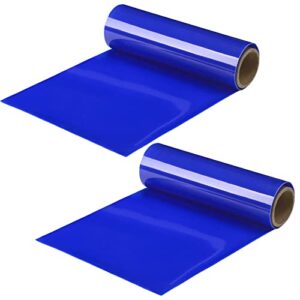 2 pcs non slip silicone grip material roll anti slip large roll 7.87” x 3 ft cut to size non slip mat large table pads for eating aids baking crafts table counter drawer or any surface, blue