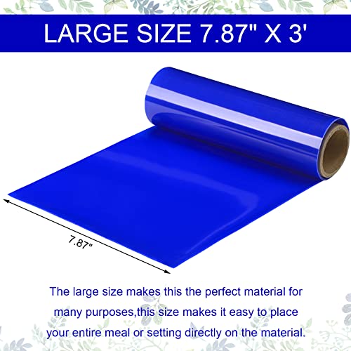 2 Pcs Non Slip Silicone Grip Material Roll Anti Slip Large Roll 7.87'' x 3 ft Cut to Size Non Slip Mat Large Table Pads for Eating Aids Baking Crafts Table Counter Drawer or Any Surface, Blue