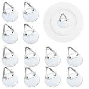 50pcs invisible adhesive plate hanger, vertical plate holders for wall, adhesive plate hanger hooks for plate pictures wall decor (white)
