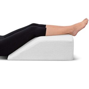 leg elevation memory foam pillow with removeable, washable cover – elevated pillows for sleeping, blood circulation, leg swelling relief and sciatica pain relief – pillow for back pain and pregnancy