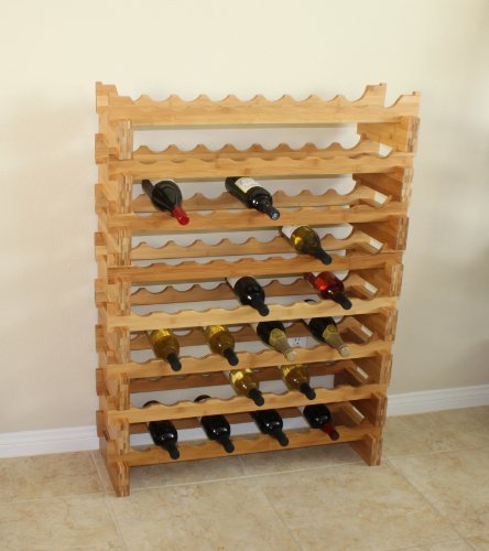 Oceanstar 18-Bottle Stackable Bamboo Wine Rack