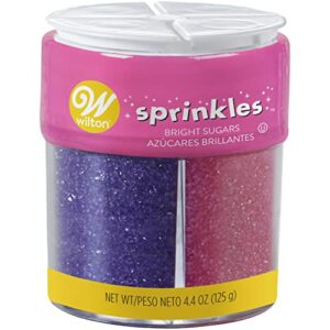 wilton colored sugar sprinkles medley baking supplies, 4.4 oz, bright multicolored