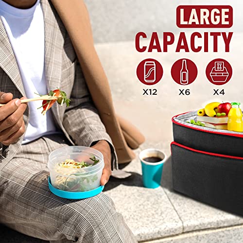 EASYFUN Adult Lunch Box for Men & Women Insulated Large Lunch Bag with Adjustable Shoulder Strap, Leak Proof Reusable Lunch Cooler Tote Bag