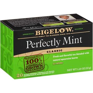 bigelow perfectly mint black tea, caffeinated, 20 count (pack of 6), 120 total tea bags