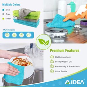 AIDEA Microfiber Cleaning Cloths-24Pack, Softer Highly Absorbent, Lint Free Streak Free for House, Kitchen, Car, Window Gifts(12in.x12in.)