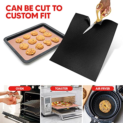 1 Pack Oven Liners & 1 Pack Baking Sheets Heavy Duty Nonstick for Bottom of Electric Oven Protectors