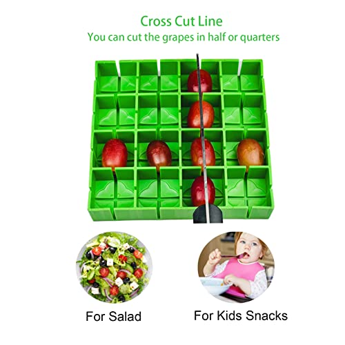 Yamteck Grapes Cherry Tomatoes Cutter Slicer Half or Quarter Cutting 16Pcs at a Time, Food Grade Material, Dishwasher Safe, Fruit Container Holder Cutter for Salad Kids Baby Toddlers' Snacks 2023 New