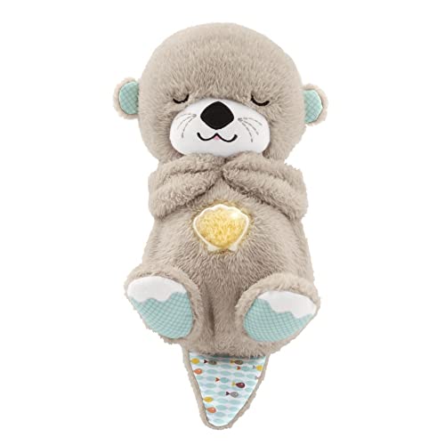 Fisher-Price Soothe 'n Snuggle Otter, Portable Plush Soother with Music, Sounds, Lights and Breathing Motion