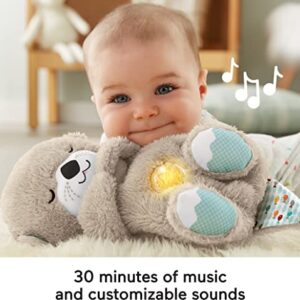 Fisher-Price Soothe 'n Snuggle Otter, Portable Plush Soother with Music, Sounds, Lights and Breathing Motion