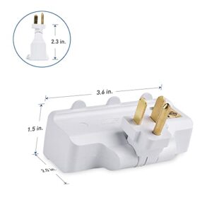 [UL Listed] Cable Matters 2-Pack 3 Outlet Grounded 180 Degree Swivel Wall Tap in White (Swivel Outlet, 3 Plug Outlet Adapter, Multi Plug Outlet, Outlet Extender)