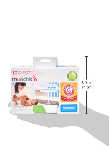 Munchkin Arm & Hammer Disposable Changing Pad, 10 Count , White/Green