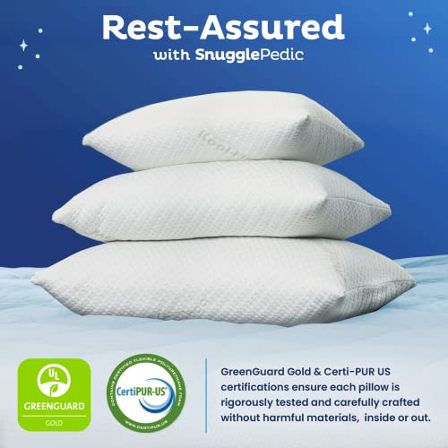 Snuggle-Pedic Long Body Pillow for Adults - Big 20x54 Pregnancy Pillows w/ Shredded Memory Foam & Bamboo Cooling Pillow Cover - Cuddle Pillow for Bed, Firm Maternity Side Sleeper Pillow Insert to Hug